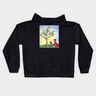 Fox, Bassett Hound, and Magnolia Tree Kids Hoodie